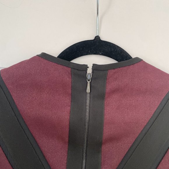 Jean Paul Gaultier JPG Sleeveless Mini Dress Maroon Wool Harness Front Sz 6 - Picture 9 of 11